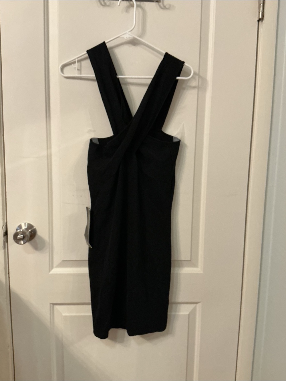 bebe Black Cross-Back Mini Dress
